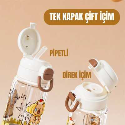Diller D2560 700 Ml Boyun Askili Tritan Su Matarası Kahverengi Unisex Suluk & Matara - 4