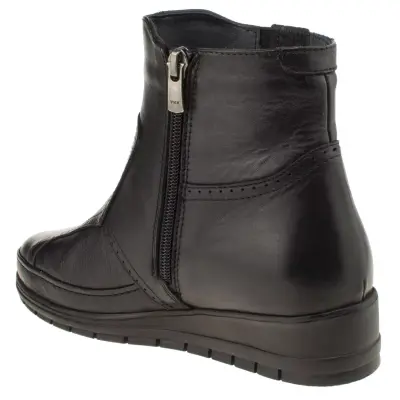 Forelli 25157 Moly Comfort Fermuarlı Siyah Kadın Bot - 4