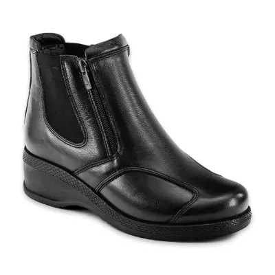 Forelli 25652 Dude Cift Fermuarlı Comfort Siyah Kadın Bot - 1