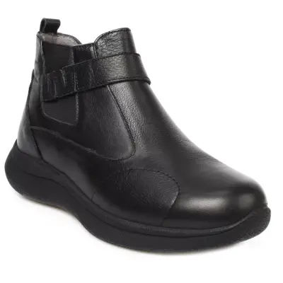 Forelli Emma 27951 Hallux Deri Fermuarlı Siyah Kadın Bot - 1