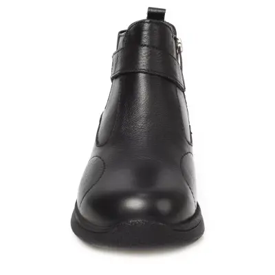 Forelli Emma 27951 Hallux Deri Fermuarlı Siyah Kadın Bot - 3