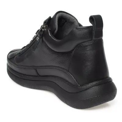 Forelli Neva 27954 Comfort Deri Siyah Kadın Bot - 4