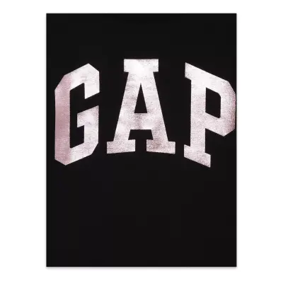 Gap 460525 V-Hs Ss Value Logo Tee T Siyah-Beyaz Kadın T-Shirt - 3