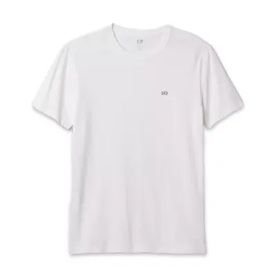 Gap 502022 V-Frch Everyday Soft Micro Logo Crew Beyaz Erkek T-Shirt - 1