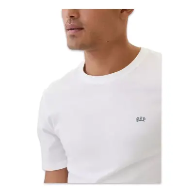 Gap 502022 V-Frch Everyday Soft Micro Logo Crew Beyaz Erkek T-Shirt - 3