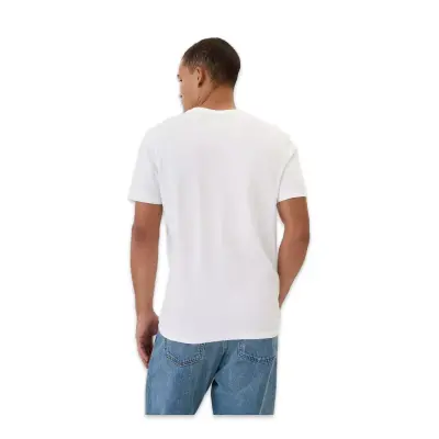 Gap 502022 V-Frch Everyday Soft Micro Logo Crew Beyaz Erkek T-Shirt - 4