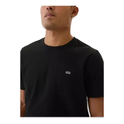 Gap 502022 V-Frch Everyday Soft Micro Logo Crew Siyah Erkek T-Shirt - 3