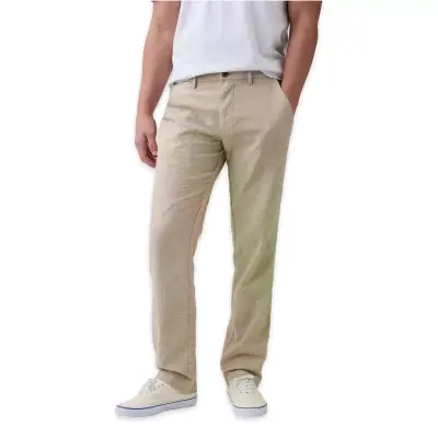 Gap 873627 V-Straight Linen Cotton Pant Haki Erkek Pantolon - 1