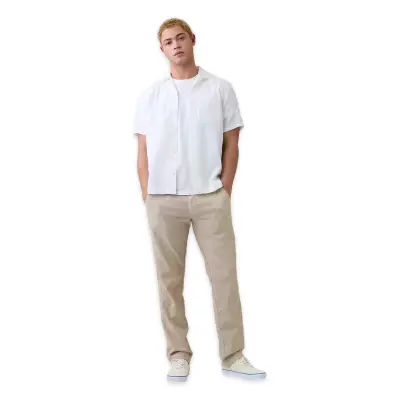 Gap 873627 V-Straight Linen Cotton Pant Haki Erkek Pantolon - 3