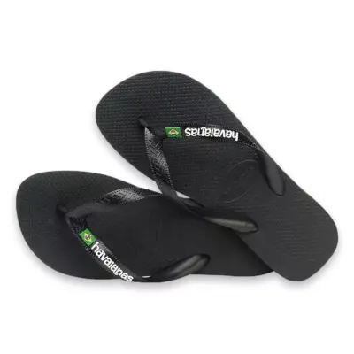 Havaianas 4110850 Brasil Logo Parmak Arası Siyah-Beyaz Unisex Terlik - 4