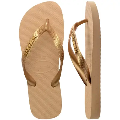Havaianas 4127244 Top Logo Metallic Parmak Arası Altın Kadın Terlik - 5