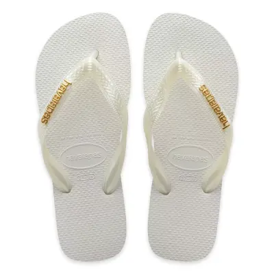 Havaianas 4127244 Top Logo Metallic Parmak Arası Beyaz Kadın Terlik - 1