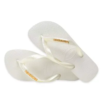 Havaianas 4127244 Top Logo Metallic Parmak Arası Beyaz Kadın Terlik - 4