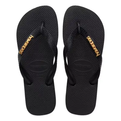 Havaianas 4127244 Top Logo Metallic Parmak Arası Siyah-Beyaz Kadın Terlik 