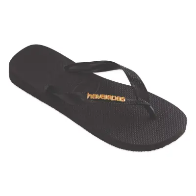 Havaianas 4127244 Top Logo Metallic Parmak Arası Siyah-Beyaz Kadın Terlik - 3