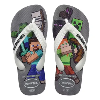 Havaianas 4145125 Kids Minecraft Parmak Arası Gri Erkek Çocuk Terlik - 1