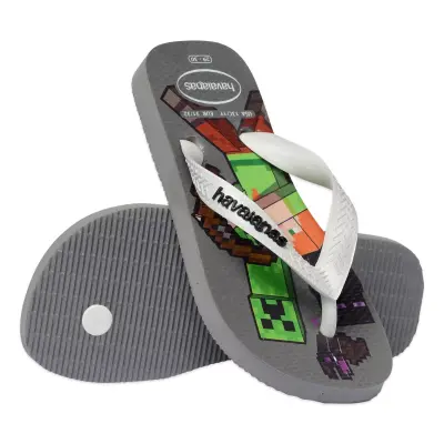 Havaianas 4145125 Kids Minecraft Parmak Arası Gri Erkek Çocuk Terlik - 4