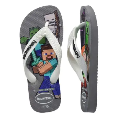 Havaianas 4145125 Kids Minecraft Parmak Arası Gri Erkek Çocuk Terlik - 5