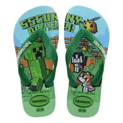Havaianas 4145125 Kids Minecraft Parmak Arası Yeşil Erkek Çocuk Terlik 