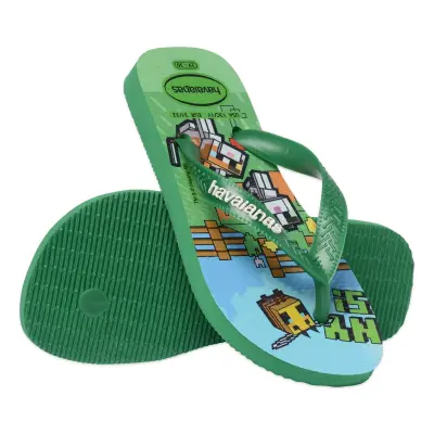 Havaianas 4145125 Kids Minecraft Parmak Arası Yeşil Erkek Çocuk Terlik - 4