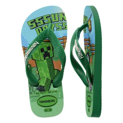 Havaianas 4145125 Kids Minecraft Parmak Arası Yeşil Erkek Çocuk Terlik - 5