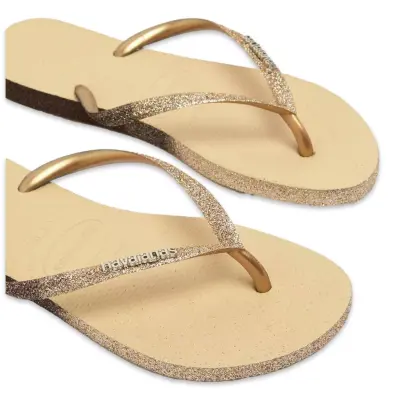 Havaianas 4146093 Slim Sparkle Ii Parmak Arası Bej Kadın Terlik - 4