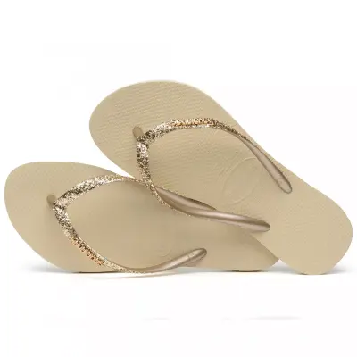 Havaianas 4146975 Slim Glitter Ii Parmak Arası Bej Kadın Terlik - 4