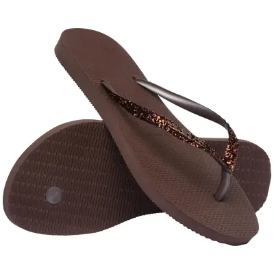 Havaianas 4146975 Slim Glitter Ii Parmak Arası Kahverengi Kadın Terlik - 4