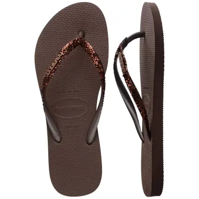 Havaianas 4146975 Slim Glitter Ii Parmak Arası Kahverengi Kadın Terlik - 5