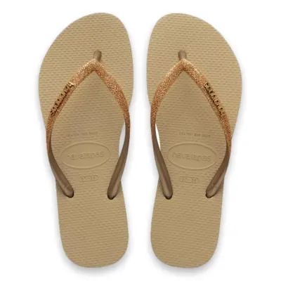 Havaianas 4146975 Slim Glitter Ii Parmak Arası Kahverengi Kadın Terlik - 1