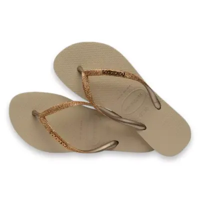 Havaianas 4146975 Slim Glitter Ii Parmak Arası Kahverengi Kadın Terlik - 4