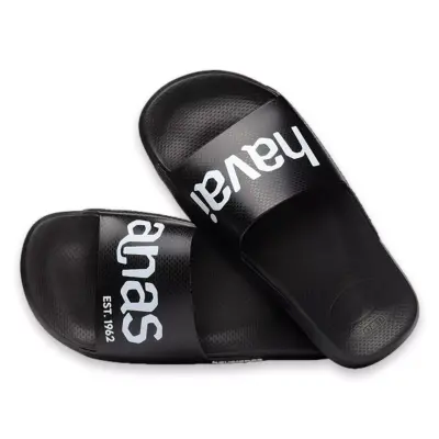 Havaianas 4148124 Slide Classic Logomania Tek Bant Siyah-Beyaz Unisex Terlik - 4