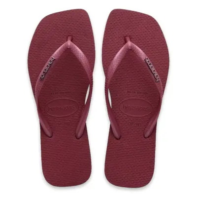 Havaianas 4148257 Square Logo Metallic Parmak Arası Bordo Kadın Terlik 