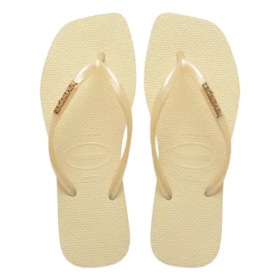 Havaianas 4148257 Square Logo Metallic Parmak Arası Krem Kadın Terlik 