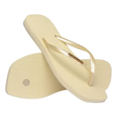 Havaianas 4148257 Square Logo Metallic Parmak Arası Krem Kadın Terlik - 4