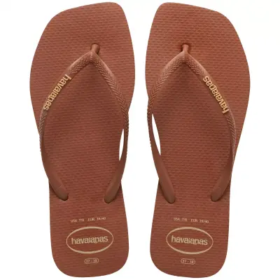 Havaianas 4148959 Square Logo Pop U Kare Burun Parmak Arası Kiremit Kadın Terlik - 1