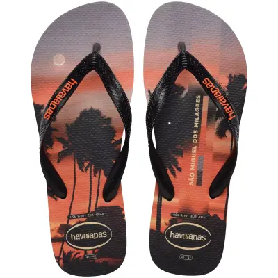 Havaianas 4149971 Top Surfer I Parmak Arası Siyah-Kırmızı Unisex Terlik - 1