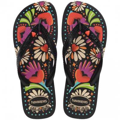 Havaianas 4150745 Top Ginga Begonia Parmak Arası Siyah Kadın Terlik - havaianas