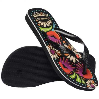 Havaianas 4150745 Top Ginga Begonia Parmak Arası Siyah Kadın Terlik - 4