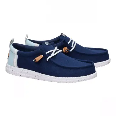 Hey Dude 43086 Wally Craft Linen Lacivert Erkek Ayakkabı - HEY DUDE (1)
