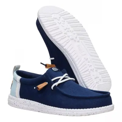 Hey Dude 43086 Wally Craft Linen Lacivert Erkek Ayakkabı - 5