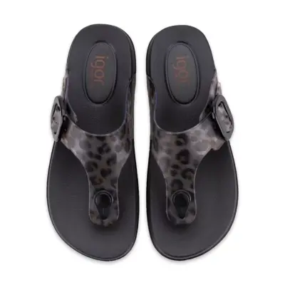 Igor S10362 Bari Leo Parmak Arası Siyah Kadın Terlik - 3