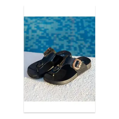 Igor S10364 Bari Parmak Arası Siyah Kadın Terlik - 4