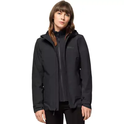 Jack Wolfskın Waterproof Moonrise 3In1 Jkt Siyah Kadın Mont 