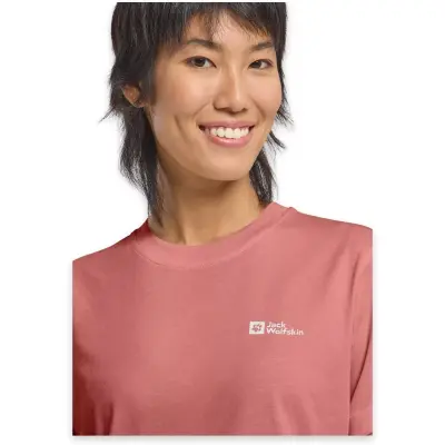 Jack Wolfskin 1808352 Essential T W Kırmızı Kadın Outdoor - 4