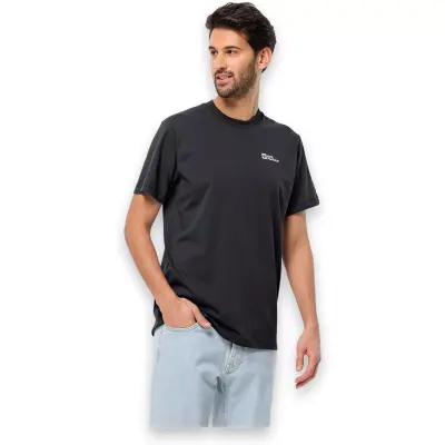 Jack Wolfskin 1808382 Essential T M Siyah Erkek T-Shirt 
