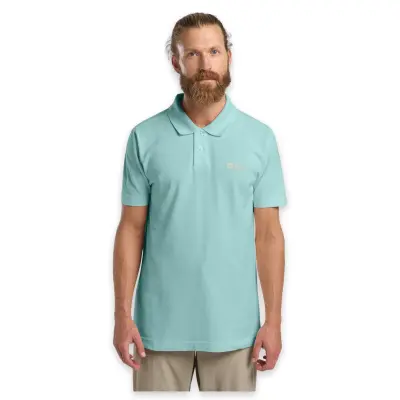 Jack Wolfskin 1809301Tr Essential Polo M Açık Yeşil Erkek T-Shirt 