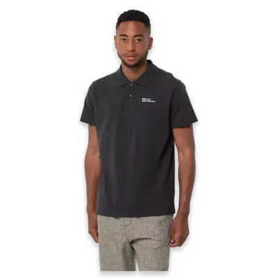 Jack Wolfskin 1809301Tr Essential Polo M Siyah Erkek T-Shirt - 1