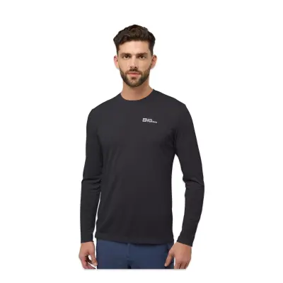 Jack Wolfskin A60291 Vonnan Ls T M Siyah Erkek T-Shirt - 1