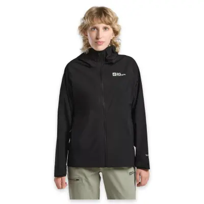 Jack Wolfskin A63767 Prelight 2.5L Lt Jkt W Yağmurluk Siyah Kadın Outdoor 